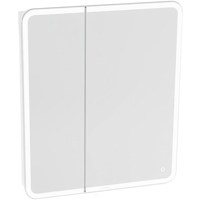 Зеркальный шкаф Grossman Адель 70 207004 с подсветкой Белый зеркальный шкаф санта стандарт 70 с подсветкой белый
