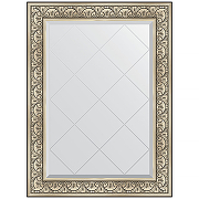 Зеркало Evoform Exclusive-G 107х80 BY 4209 с гравировкой в багетной раме - Барокко серебро 106 мм