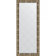 Зеркало Evoform Exclusive-G 153х63 BY 4136 с гравировкой в багетной раме - Серебряный бамбук 73 мм