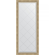 Зеркало Evoform Exclusive-G 153х63 BY 4132 с гравировкой в багетной раме - Состаренное серебро с плетением 70 мм