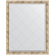 Зеркало Evoform Exclusive-G 118х93 BY 4349 с гравировкой в багетной раме - Прованс с плетением 70 мм