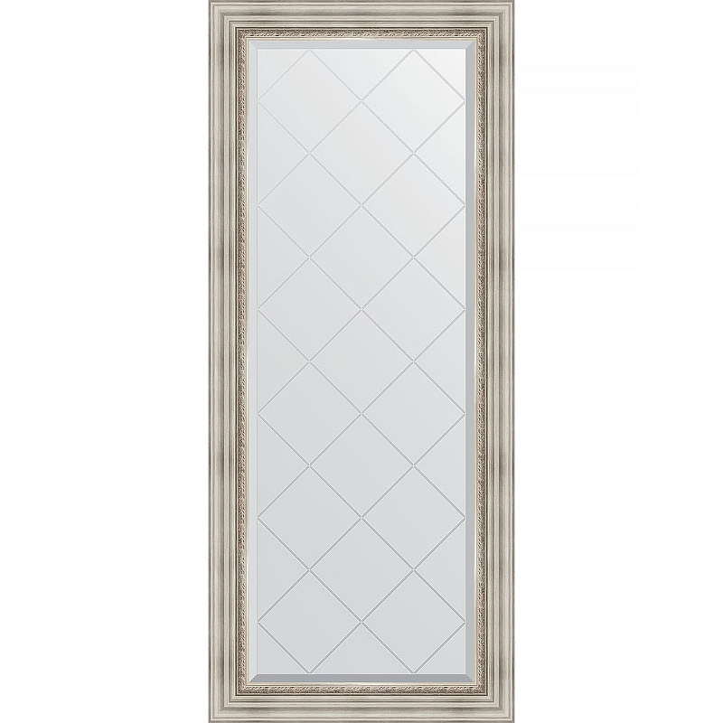 Зеркало Evoform Exclusive-G 156х66 BY 4147 с гравировкой в багетной раме - Римское серебро 88 мм