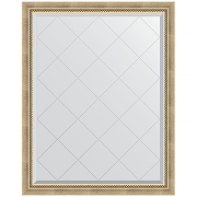 Зеркало Evoform Exclusive-G 118х93 BY 4347 с гравировкой в багетной раме - Состаренное серебро с плетением 70 мм