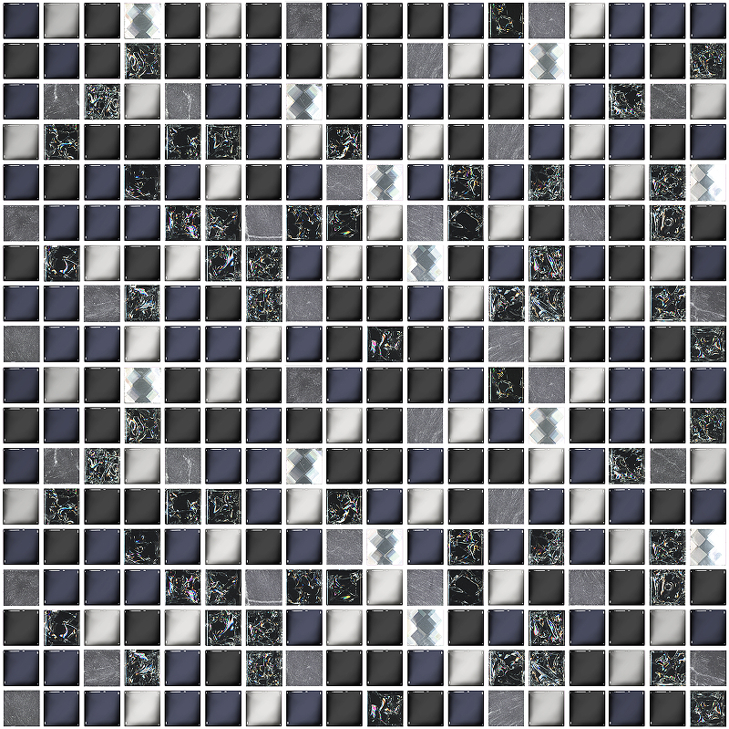 Керамическая мозаика Azori Дефиле Неро 587423009 30х30 см