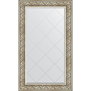 Зеркало Evoform Exclusive-G 135х80 BY 4252 с гравировкой в багетной раме - Барокко серебро 106 мм