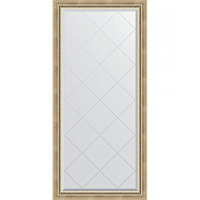 Зеркало Evoform Exclusive-G 135х73 BY 4261 с гравировкой в багетной раме - Состаренное серебро с плетением 70 мм