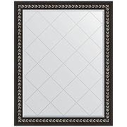 Зеркало Evoform Exclusive-G 120х95 BY 4354 с гравировкой в багетной раме - Черный ардеко 81 мм