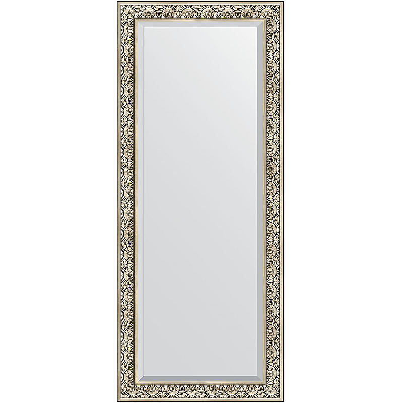 Зеркало Evoform Exclusive Floor 205х85 BY 6134 с фацетом в багетной раме - Барокко серебро 106 мм зеркало с фацетом в багетной раме барокко серебро 106 мм 120 х 180 см evoform