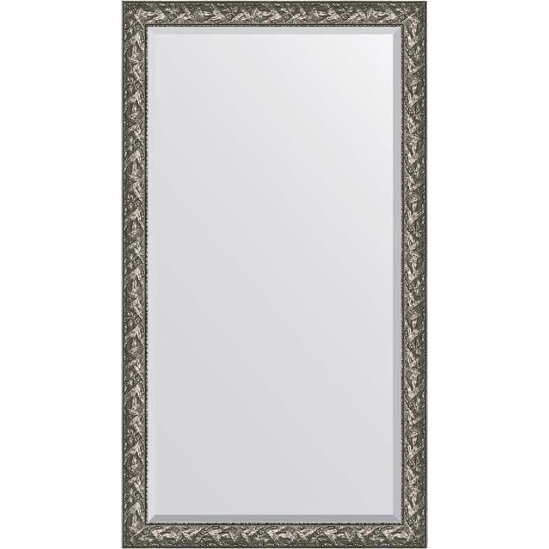 Зеркало Evoform Exclusive Floor 203х114 BY 6165 с фацетом в багетной раме - Византия серебро 99 мм зеркало с фацетом в багетной раме evoform византия серебро 99 мм 119х179 см