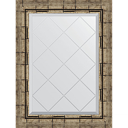 Зеркало Evoform Exclusive-G 71х53 BY 4007 с гравировкой в багетной раме - Серебряный бамбук 73 мм