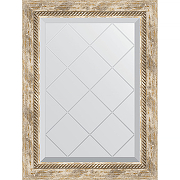 Зеркало Evoform Exclusive-G 71х53 BY 4005 с гравировкой в багетной раме - Прованс с плетением 70 мм