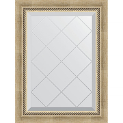 Зеркало Evoform Exclusive-G 71х53 BY 4003 с гравировкой в багетной раме - Состаренное серебро с плетением 70 мм