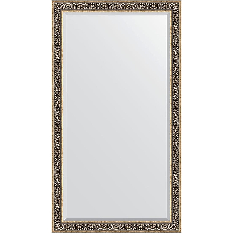 Зеркало Evoform Exclusive Floor 204х114 BY 6172 с фацетом в багетной раме - Вензель серебряный 101 мм
