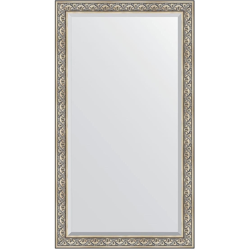 Зеркало Evoform Exclusive Floor 205х115 BY 6174 с фацетом в багетной раме - Барокко серебро 106 мм зеркало напольное с фацетом в багетной раме барокко серебро 106 мм 85x205 см