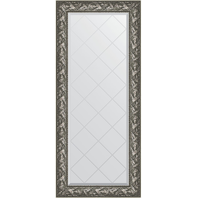 Зеркало Evoform Exclusive-G 158х69 BY 4157 с гравировкой в багетной раме - Византия серебро 99 мм зеркало с гравировкой в багетной раме византия серебро 99 мм 134x188 см