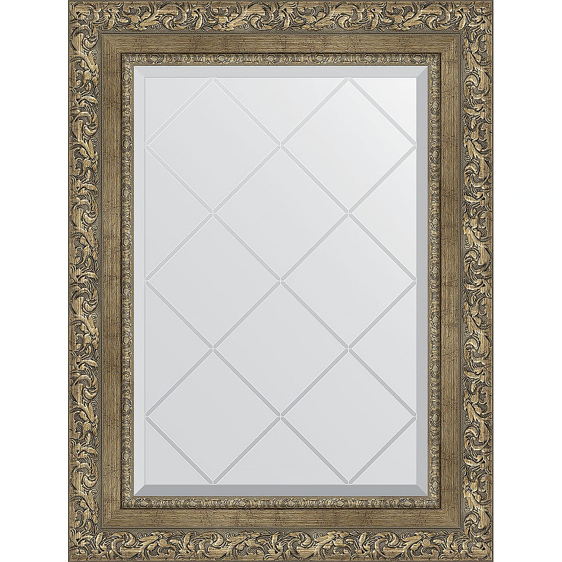 Зеркало Evoform Exclusive-G 72х55 BY 4016 с гравировкой в багетной раме - Виньетка античная латунь 85 мм