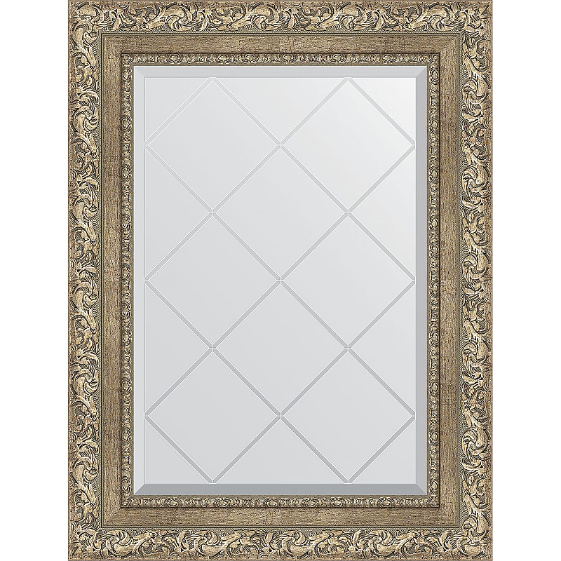 Зеркало Evoform Exclusive-G 72х55 BY 4014 с гравировкой в багетной раме - Виньетка античное серебро 85 мм