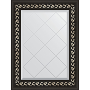Зеркало Evoform Exclusive-G 72х55 BY 4010 с гравировкой в багетной раме - Черный ардеко 81 мм