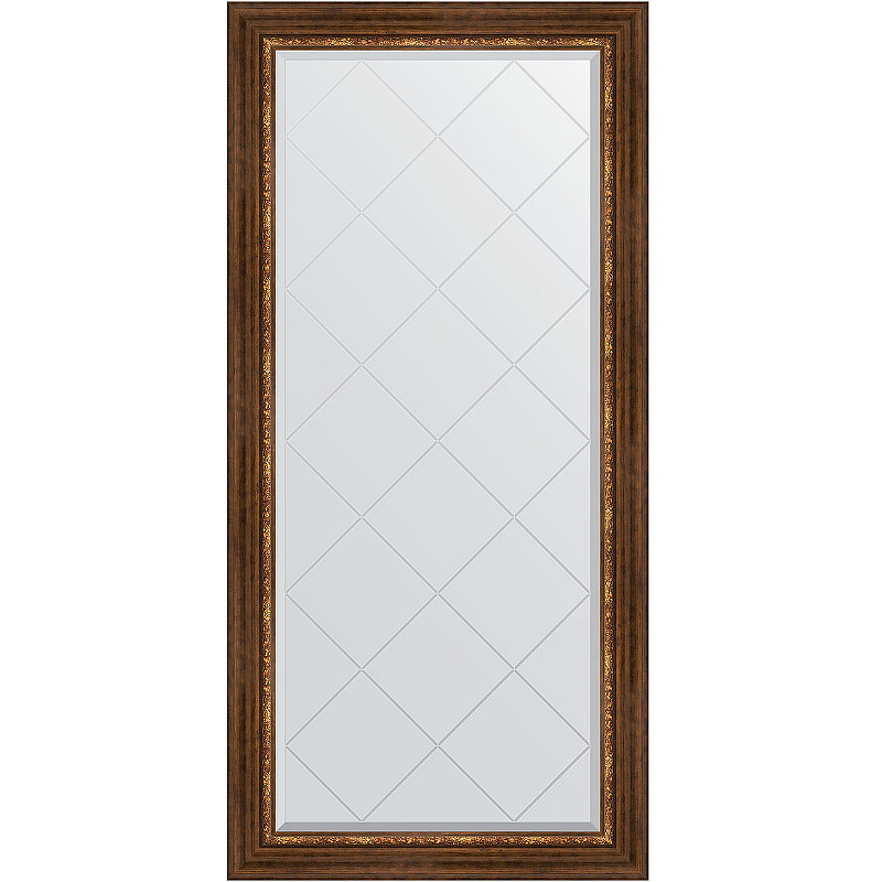 Зеркало Evoform Exclusive-G 158х76 BY 4277 с гравировкой в багетной раме - Римская бронза 88 мм