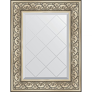 Зеркало Evoform Exclusive-G 77х60 BY 4037 с гравировкой в багетной раме - Барокко серебро 106 мм