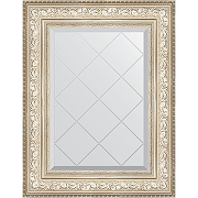 Зеркало Evoform Exclusive-G 78х60 BY 4039 с гравировкой в багетной раме - Виньетка серебро 109 мм