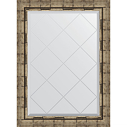 Зеркало Evoform Exclusive-G 86х63 BY 4093 с гравировкой в багетной раме - Серебряный бамбук 73 мм