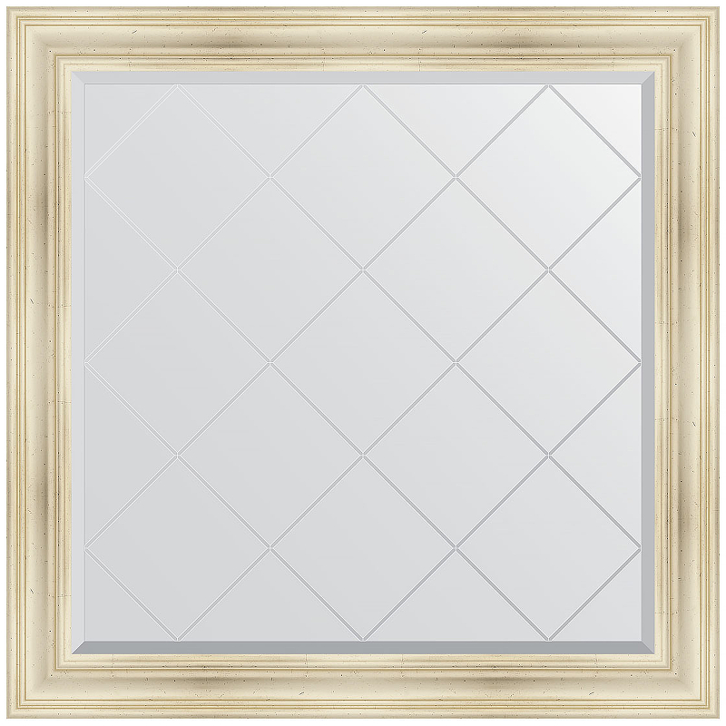 Зеркало Evoform Exclusive-G 109х109 BY 4461 с гравировкой в багетной раме - Травленое серебро 99 мм 22619