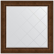 Зеркало Evoform Exclusive-G 112х112 BY 4472 с гравировкой в багетной раме - Состаренная бронза с орнаментом 120 мм