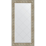 Зеркало Evoform Exclusive-G 162х80 BY 4295 с гравировкой в багетной раме - Барокко серебро 106 мм