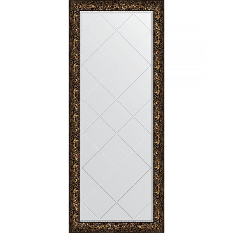Зеркало Evoform Exclusive-G Floor 203х84 BY 6326 с гравировкой в багетной раме - Византия бронза 99 мм зеркало с гравировкой в багетной раме evoform византия бронза 99 мм 89x89 см