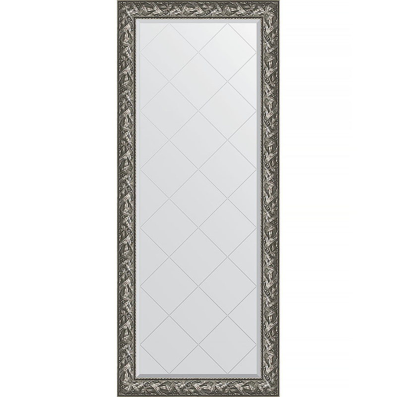 зеркало с гравировкой в багетной раме evoform византия серебро 99 мм 59x76 см Зеркало Evoform Exclusive-G Floor 203х84 BY 6325 с гравировкой в багетной раме - Византия серебро 99 мм