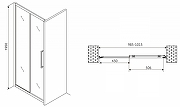Душевая дверь Abber Schwarzer Diamant 100 AG30100H профиль Хром стекло прозрачное-4