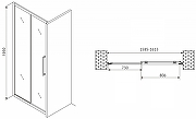 Душевая дверь Abber Schwarzer Diamant 160 AG30160H профиль Хром стекло прозрачное-4