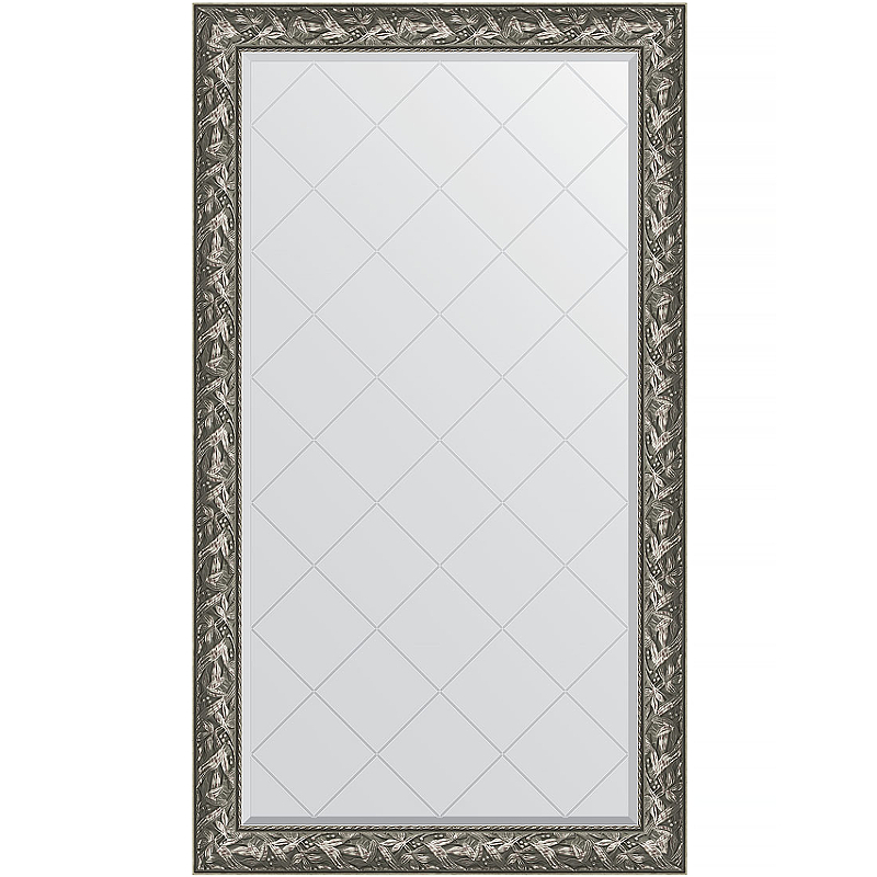зеркало с гравировкой в багетной раме evoform византия серебро 99 мм 59x76 см Зеркало Evoform Exclusive-G 173х98 BY 4415 с гравировкой в багетной раме - Византия серебро 99 мм