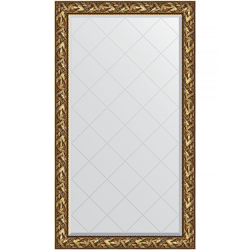 Зеркало Evoform Exclusive-G 173х98 BY 4414 с гравировкой в багетной раме - Византия золото 99 мм зеркало с гравировкой в багетной раме византия золото 99 мм 99x173 см