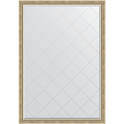 Зеркало Evoform Exclusive-G 183х128 BY 4476 с гравировкой в багетной раме - Состаренное серебро с плетением 70 мм