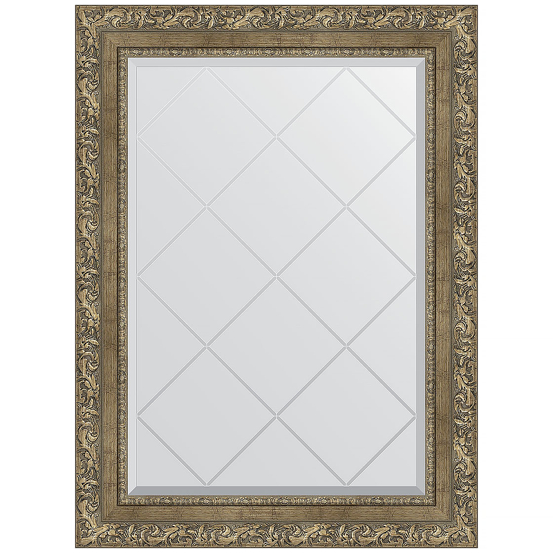 Зеркало Evoform Exclusive-G 87х65 BY 4102 с гравировкой в багетной раме - Виньетка античная латунь 85 мм