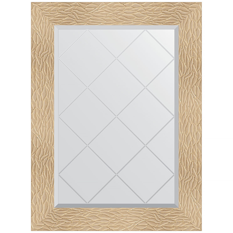 Зеркало Evoform Exclusive-G 89х66 BY 4107 с гравировкой в багетной раме - Золотые дюны 90 мм