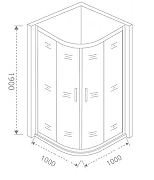 Душевой уголок Good Door Cofe R-100-C-B 100x100 КФ00003 профиль Черный стекло прозрачное-2