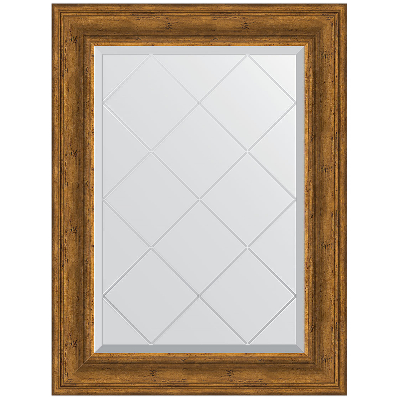 Зеркало Evoform Exclusive-G 91х69 BY 4118 с гравировкой в багетной раме - Травленая бронза 99 мм