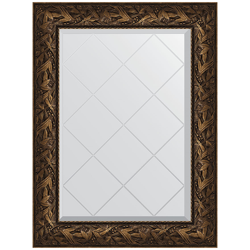Зеркало Evoform Exclusive-G 91х69 BY 4115 с гравировкой в багетной раме - Византия бронза 99 мм