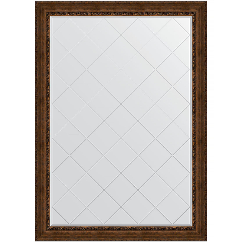 Зеркало Evoform Exclusive-G 192х137 BY 4515 с гравировкой в багетной раме - Состаренная бронза с орнаментом 120 мм