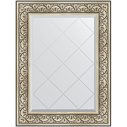 Зеркало Evoform Exclusive-G 92х70 BY 4123 с гравировкой в багетной раме - Барокко серебро 106 мм