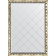 Зеркало Evoform Exclusive-G 190х135 BY 4510 с гравировкой в багетной раме - Барокко серебро 106 мм