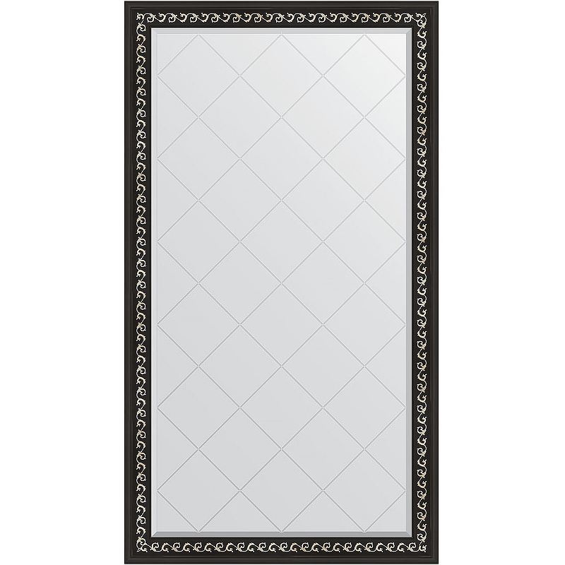 Зеркало Evoform Exclusive-G 169х95 BY 4397 с гравировкой в багетной раме - Черный ардеко 81 мм