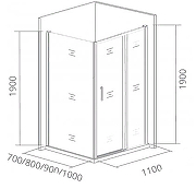 Душевая дверь Good Door Cofe WTW-110-C-B 110 КФ00010 профиль Черный стекло прозрачное-4