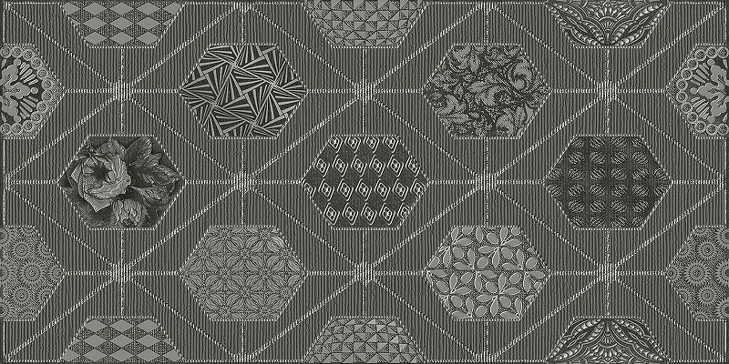 Керамический декор Azori Devore Gris Geometria 587152001 31,5х63 см