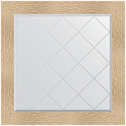 Зеркало Evoform Exclusive-G 86х86 BY 4322 с гравировкой в багетной раме - Золотые дюны 90 мм