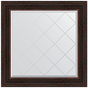 Зеркало Evoform Exclusive-G 89х89 BY 4334 с гравировкой в багетной раме - Темный прованс 99 мм