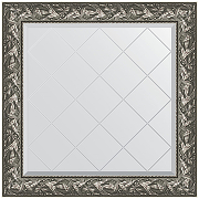 Зеркало Evoform Exclusive-G 89х89 BY 4329 с гравировкой в багетной раме - Византия серебро 99 мм